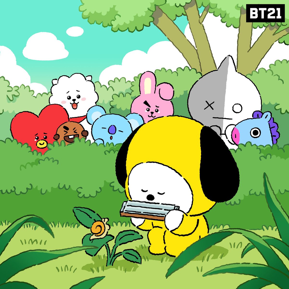 CHIMMY's sweet harmonica play, ringing all over the world~✨🎵
Everyone with such an obsessed face💖

CHIMMY! We are always here for your play!💫 

#CHIMMY_effect #BT21 #UNISTARS