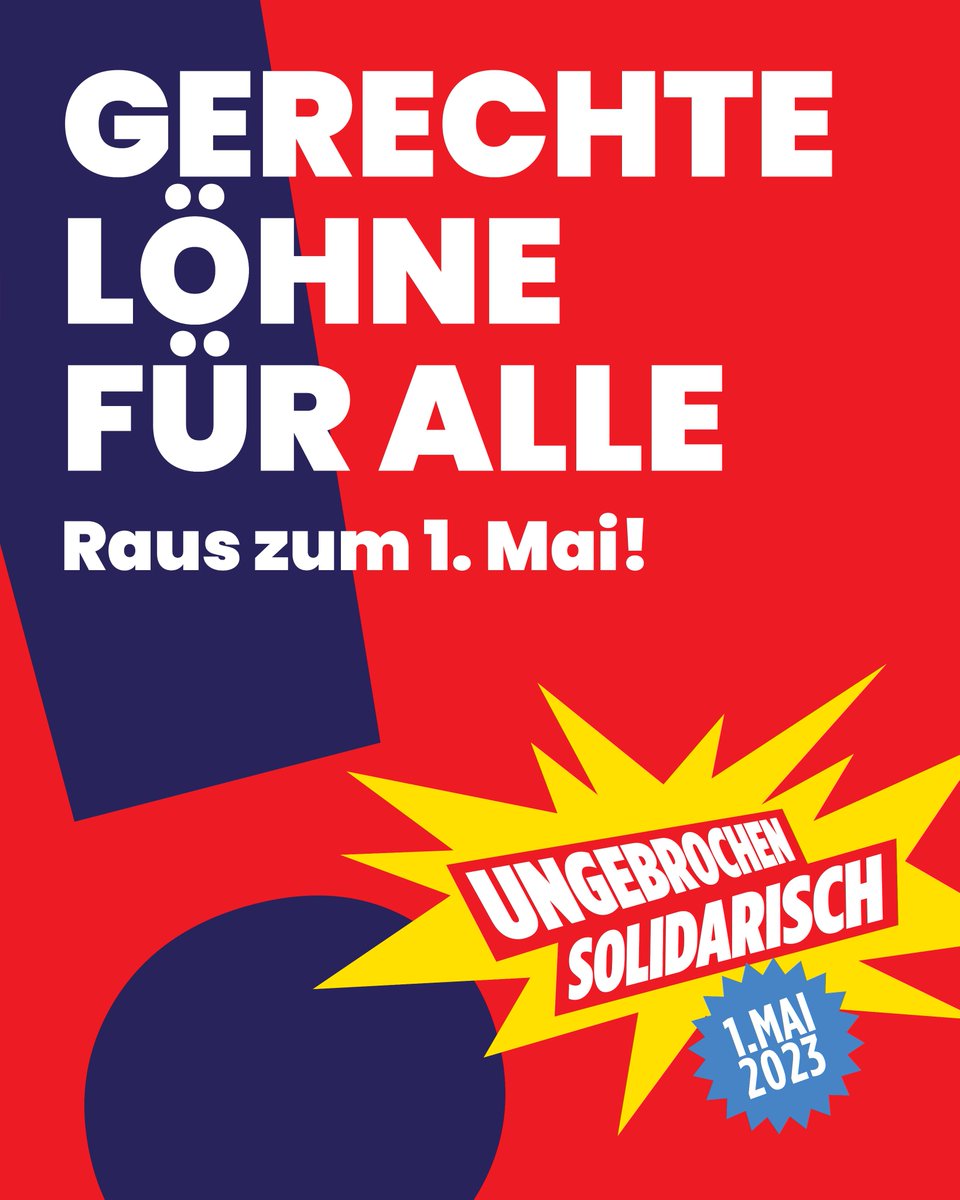 Jede*r, der arbeitet, hat das Recht auf faire Bezahlung. Dafür kämpfen wir als #Gewerkschaften jeden Tag und in den aktuellen #Tarifverhandlungen. 

Wir sind mit euch am #1Mai auf der Straße: für Gute #Arbeit, #Solidarität und soziale #Gerechtigkeit! 

#UngebrochenSolidarisch
