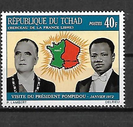 @Philatimbre_fr Président Pompidou au Tchad