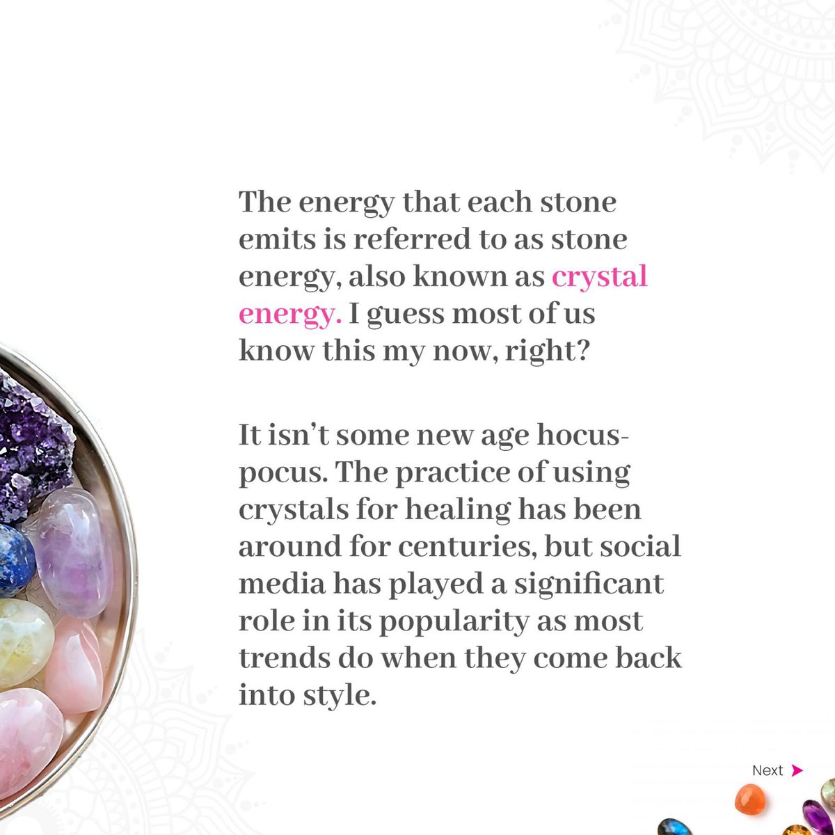 myyogamagazine's tweet photo. Jessica Lahoud, the author of ‘Crystal Companions: An A-Z Guide’ shares her knowledge about crystals.
Find her easy guide on our April Issue.

#yoga #yogamagazine #relax #peaceofmind #yogapractice #yogalife #meditate #peaceofmind #yogalove #strength #crystals #stoneenergy https://t.co/QcsTF3klPr