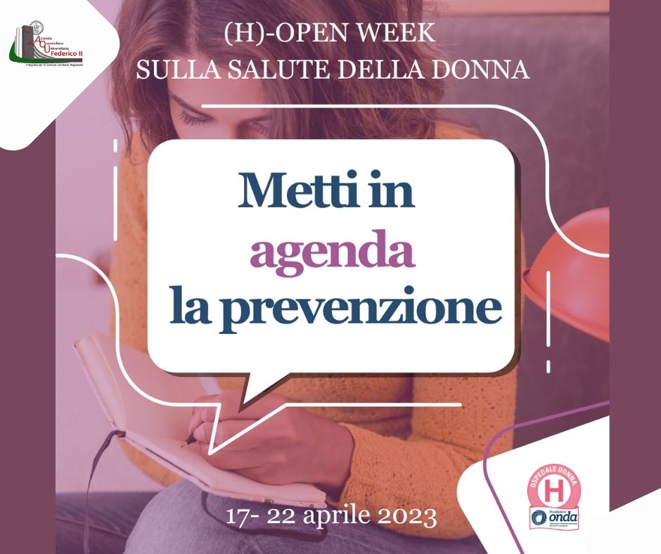 Da Lunedì 17 a Sabato 22 Aprile 2023, l’AOU Federico II partecipa all'Open Week per la Salute della #Donna promossa da @ONDaSaluteDonna.
Scopri i servizi gratuiti. È sempre necessaria la prenotazione.
areacomunicazione.policlinico.unina.it/?p=41828&previ…