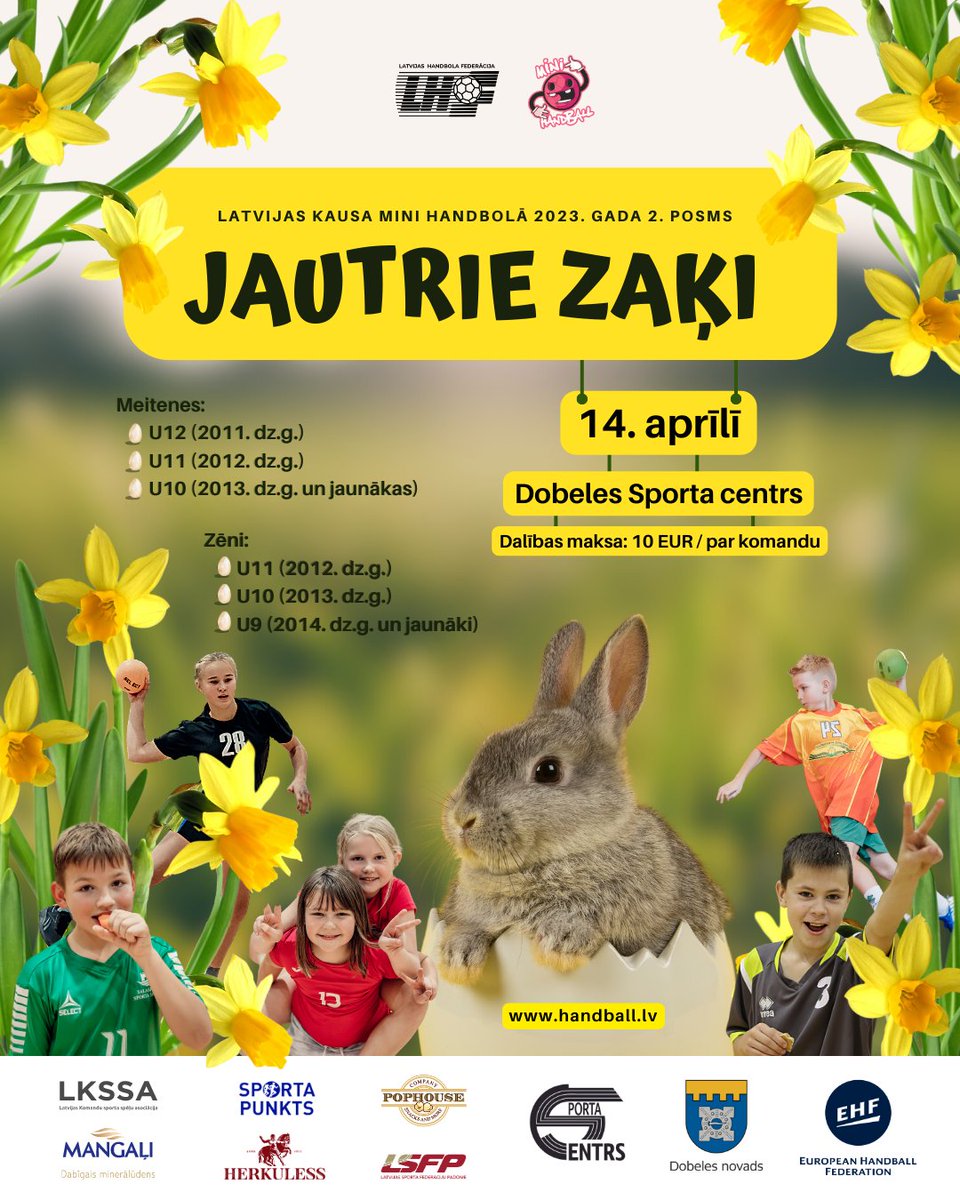 Hey, hey! 👋 Mūsu mazajiem, enerģiskajiem zaķiem esam sarūpējuši kārtējo mini handbola festivālu! Visas dienas garumā ne tikai sacensības, bet arī aizraujošas brīvā laika aktivitātes kopā ar Jautro Zaķi 🐰

Piesaki komandu šeit (līdz 11. aprīlim): docs.google.com/.../16Gy4NKQeF…...
