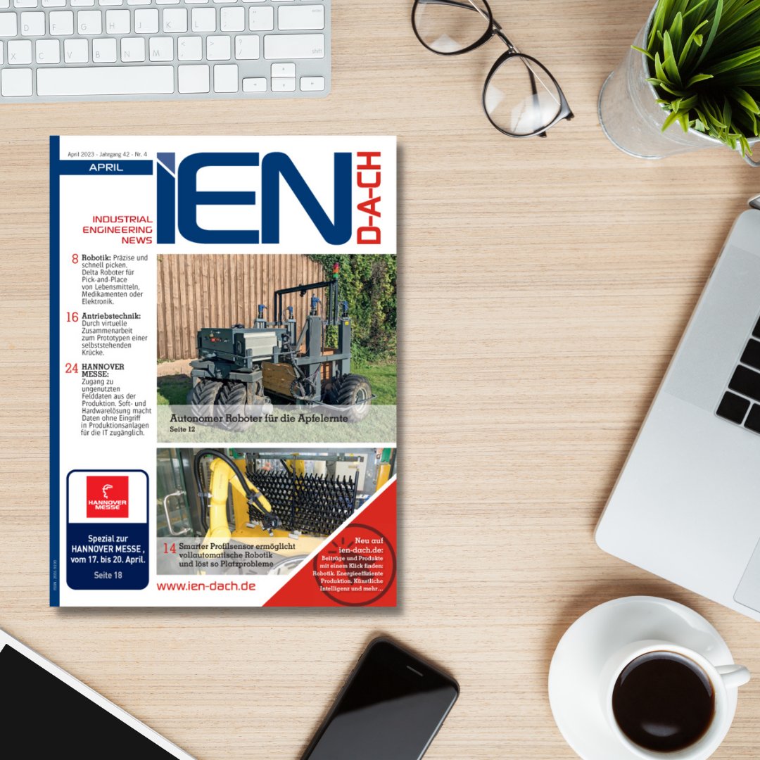 Jetzt die neue IEN D-A-CH Ausgabe April online lesen:
Drehgeber für die automatisierte Apfelernte | Virtuelle Zusammenarbeit für den Prototypen einer selbststehenden Krücke | Intelligente Instandhaltung in Maschinenparks. ien-dach.de/digital/2023/A…
