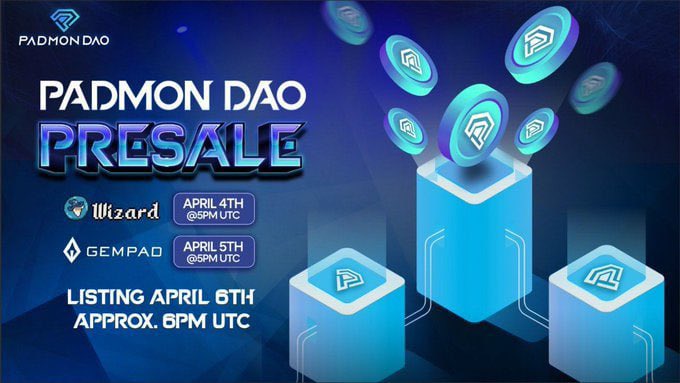 CryptoAETH's tweet photo. PadmonDAO is launching $PDAO #Presale on 
@WIZARD_BSC

@PadmonDAO
 is a #DAO-styled, cross-chain launchpad platform focusing on education to the community.

💰Raise: $100K
🛒IDO/Listing Price: $0.01
📈IMC: $295K
🦺100% TGE https://t.co/EC2Ey9fIH8