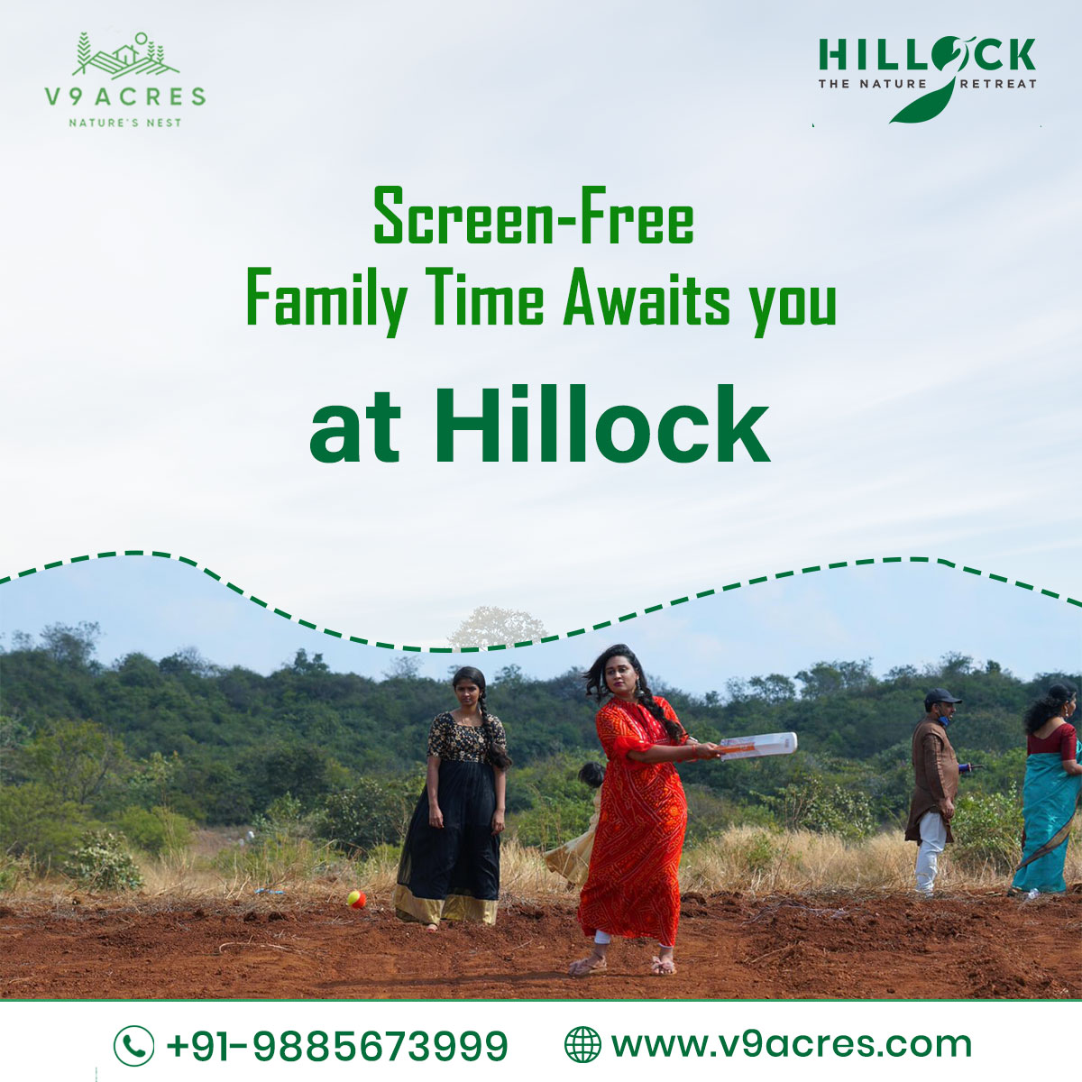 V9Acres's tweet photo. Do you notice how all your loved ones are often involved in screens, even when you're together? At #Hillock, we assure you #screenfree enjoyment for everyone so that you can bond and connect better, amidst the beautiful #nature! https://t.co/WwyGz1uLPD