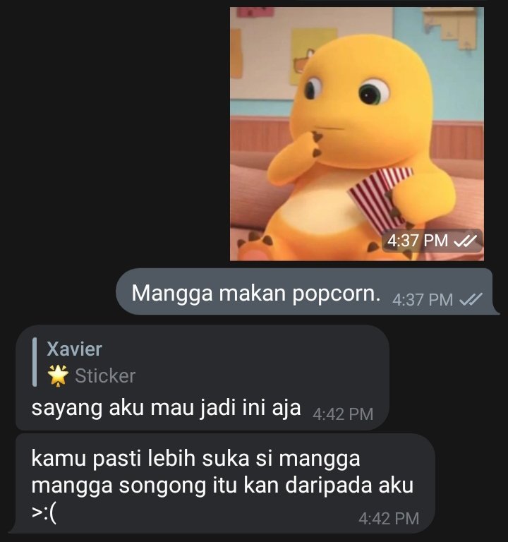 She's cute when she gets jealous, ingin jadi mangga katanya.
