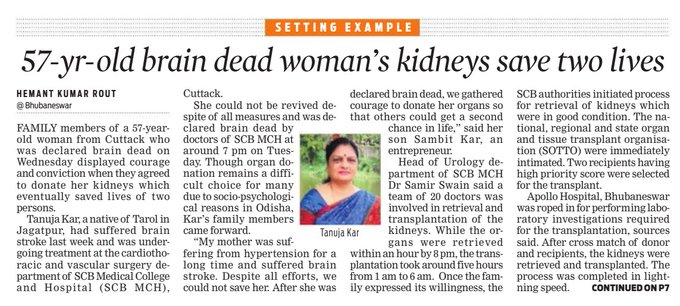 Mann Sey NAAMAN!Thank you to the family who decided to donate and saved lives of two person with kidney failure!