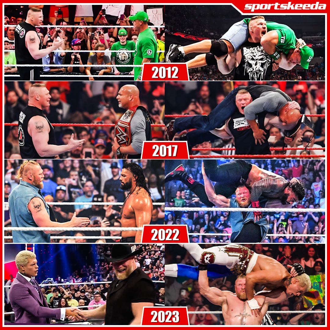 SKWrestling_'s tweet photo. ⚠️ Do not shake Brock Lesnar's hand! ⚠️
#WWE #WWERaw https://t.co/tVPZSMUwFt