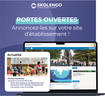 Vous organisez des portes ouvertes dans votre établissement ? 🏫 

Annoncez-le sur votre page d'accueil établissement 💻📣  

Suivez le tuto ici 👉bit.ly/3MfEK8d  

#PERDIR #teamperdir #educationnews #education