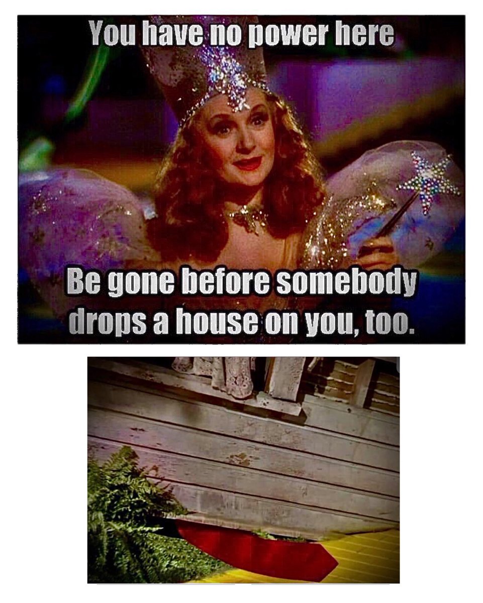 @MajesticResists A message from “✨#Glinda✨ the #GoodWitch of the North✨” and  🌈 “#FriendsOfDorothy” to 🤬 #tRUmp🤡

“You have no power here!  BE GONE before somebody 🧚‍♀️ drops a house 🌪🏚💥 on you 🙄, too!!” 👀  👋🏻😎 Bye!

🔮 “#SurrenderDonald” 🤬 #DEFENDANT #tRUmp🤡