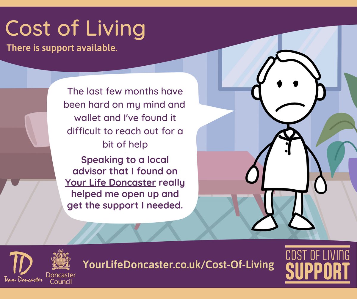 MyDoncaster's tweet photo. It can be hard to start a conversation about your worries, but it’s the best way to get support.

There’s always someone to talk to in Doncaster, whether it’s about the cost of living, your mental health or just to get some advice.

Visit: https://t.co/mpFGJcpNAc https://t.co/1d7I2JcDE5