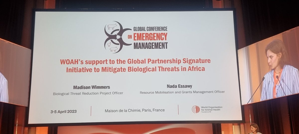 ACieckiewicz's tweet photo. Important discussion at #WOAHGlobalConference about developing effective multisectoral collaborations between law enforcement bodies, veterinary and agriculture services to mitigate #publichealth threats and emergencies

Shouts out to @WOAH for its strong leadership #OneHealth https://t.co/v8Iizw7h0m