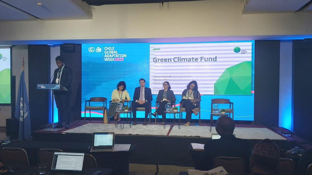 theGCF's tweet photo. 💬 Productive participation at #NAPExpo. GCF delegation @valenvilloria and Emerson Resende joined key discussions and engaged w/ stakeholders to discuss how @theGCF scales up adaptation support through its growing project portfolio, Readiness programme, and synergies w/ partners. https://t.co/7s8nagcM7i