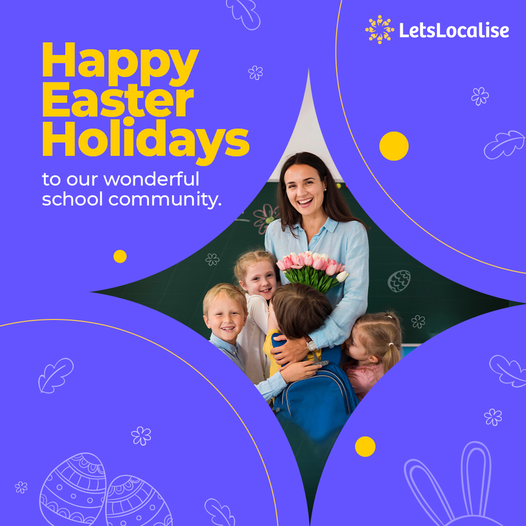 LetsLocalise's tweet photo. Wishing all the children, educators, managers and everyone that is a part of this community a hoppy happy holiday season 🐰🐰
May your🧺 be always filled with hope, dreams and joyful learnings. Have a great break, everyone!
#LetsLocalise #Easter #Easter2023 #EasterHolidays https://t.co/aQSDin722h