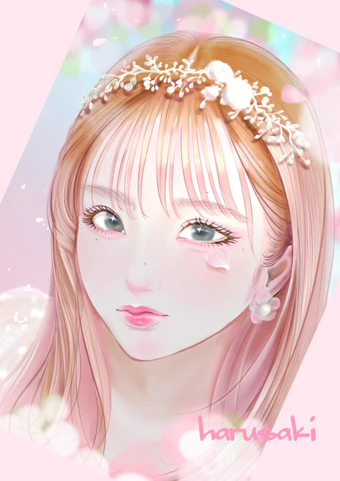 好きになってもいいよ⁎ .。❀ *⁎ (*'³`*) ㄘゅ～𓂃𓈒𓏸⁡*✲゜*𓂃𓈒𓏸⁡*✲゜*𓂃𓈒𓏸⁡ 久保あやかさんです  #イラスト  #桜2023  #ポートレートモデル 