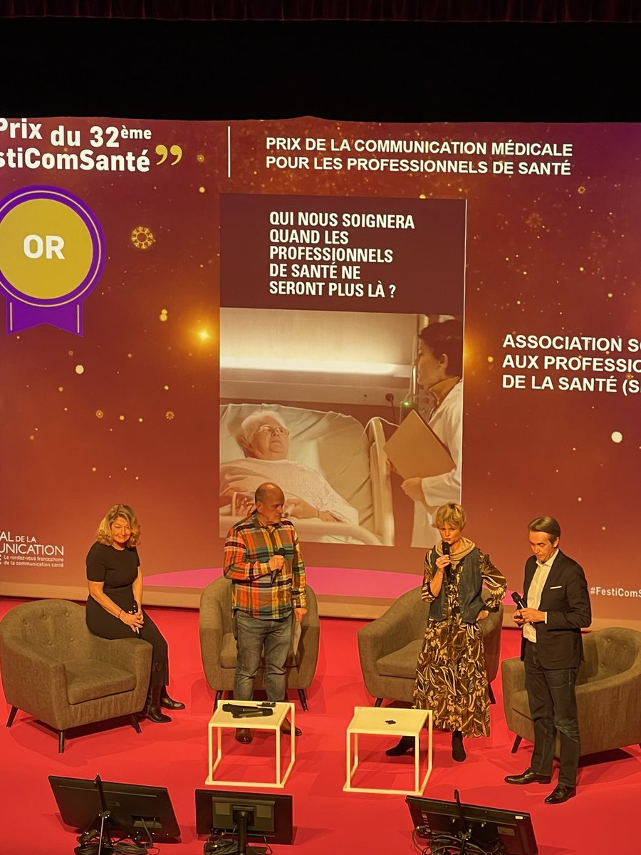 SPS_institut's tweet photo. Nous sommes fiers et honorés d’avoir remporté le prix or au 32ème @FestiComSante dans la catégorie communication médicale aux professionnels de santé
🏆 Le palmarès complet du #festicomsanté 
👉 https://t.co/K0nyQ5t7KV
#suicide 
 #soignants #prosdesante https://t.co/ZabhS3WwAq