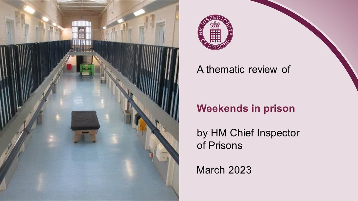 Vulnerable prisoners suffering behind closed doors.  

Read the thematic review of weekends in prison - 
justiceinspectorates.gov.uk/hmiprisons/ins…

And the media release - justiceinspectorates.gov.uk/hmiprisons/med…