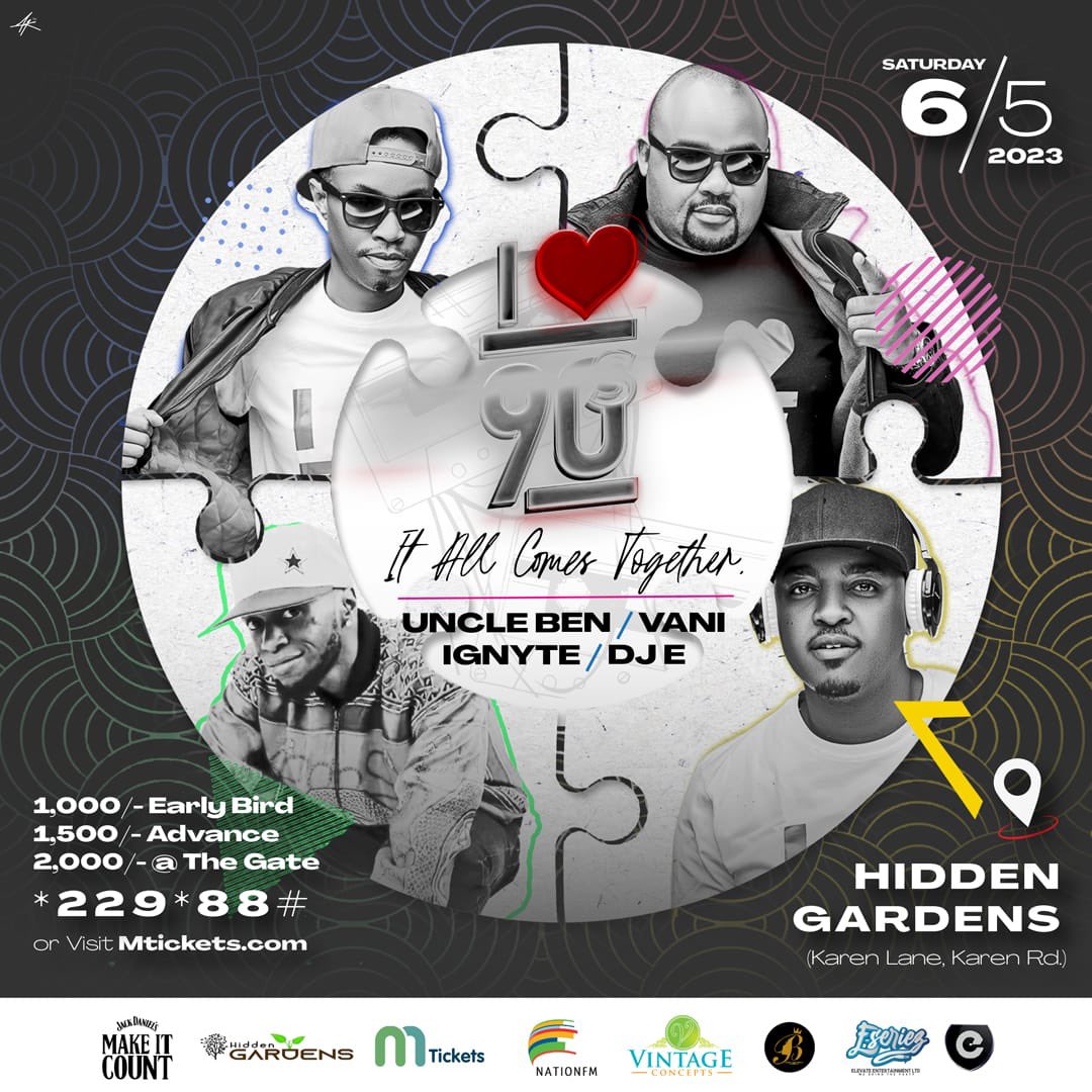 ethadeejay254's tweet image. Have you grabbed your early bird tickets? Tell a friend to tell a friend. 

On MAY 6TH, it's gonna go down at HIDDEN GARDENS IN KAREN. 

Dial *229*88# or visit @mticketsevents_

#ILoveThe90s #MayTheVibeBeWithYou 
#90svibe #90sbabies #90smusiJeff Mwathi Mukumu Girls Raila and Ruto
