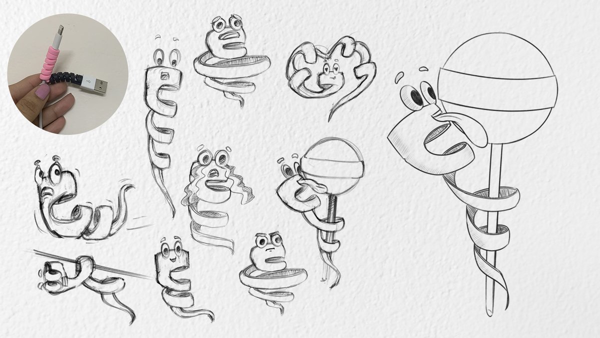 pixalane's tweet image. Twisty is a playful and whimsical character, inspired by the twisted shape of the charger cable rubber. 

#pixalane #insteptechnologies #sketch #branding  #artagency #creativedirector #artcurator #emergingartist #visualartist #photoshop #office #officememes #officeart