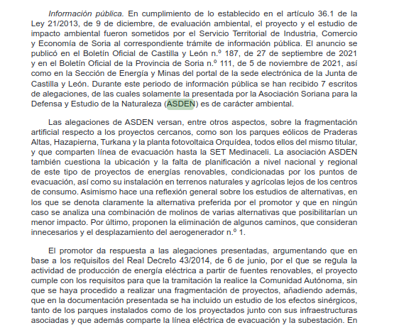 ASDEN_Soria's tweet photo. #ParquEólico #Torrecilla en #Nepas #Soliedra #Momblona y #EscobosaDeAlmazán que a quedar rodeada de #aerogeneradores (prov. #Soria)
Declaración de #ImpactoAmbiental que es #Favorable a pesar de las deficiencias del Estudio que alegamos.
#BOCyL 4_Abril2023 https://t.co/wzhpDkRwoz