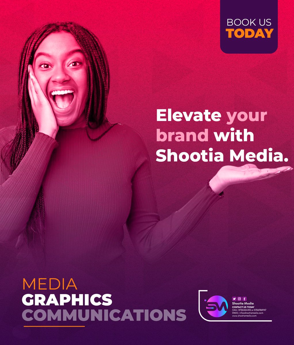 shootiamedia's tweet photo. Elevate your #brand with us. We help businesses scale in the areas of media, graphics, and communications. Contact us today.#unlimitedmedia #unlimitedgraphics https://t.co/zO1Hhb10Id