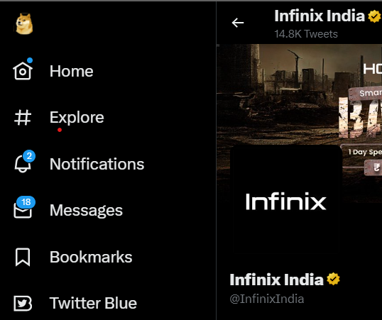 InfinixIndia's tweet photo. #TwitterLogo changes to #DOGE from a bird ๐
So, #Tweets are now #Bhonks ๐คช
Tweet of the day is now #Bhonk of the day ๐
#Twitteratis are now #Kuttey ๐ถ
Twitter fights are now #DogFights ๐
Haina @elonmusk?๐ค
@huftindia you should get on this! ๐ https://t.co/h3zsf9MqfI