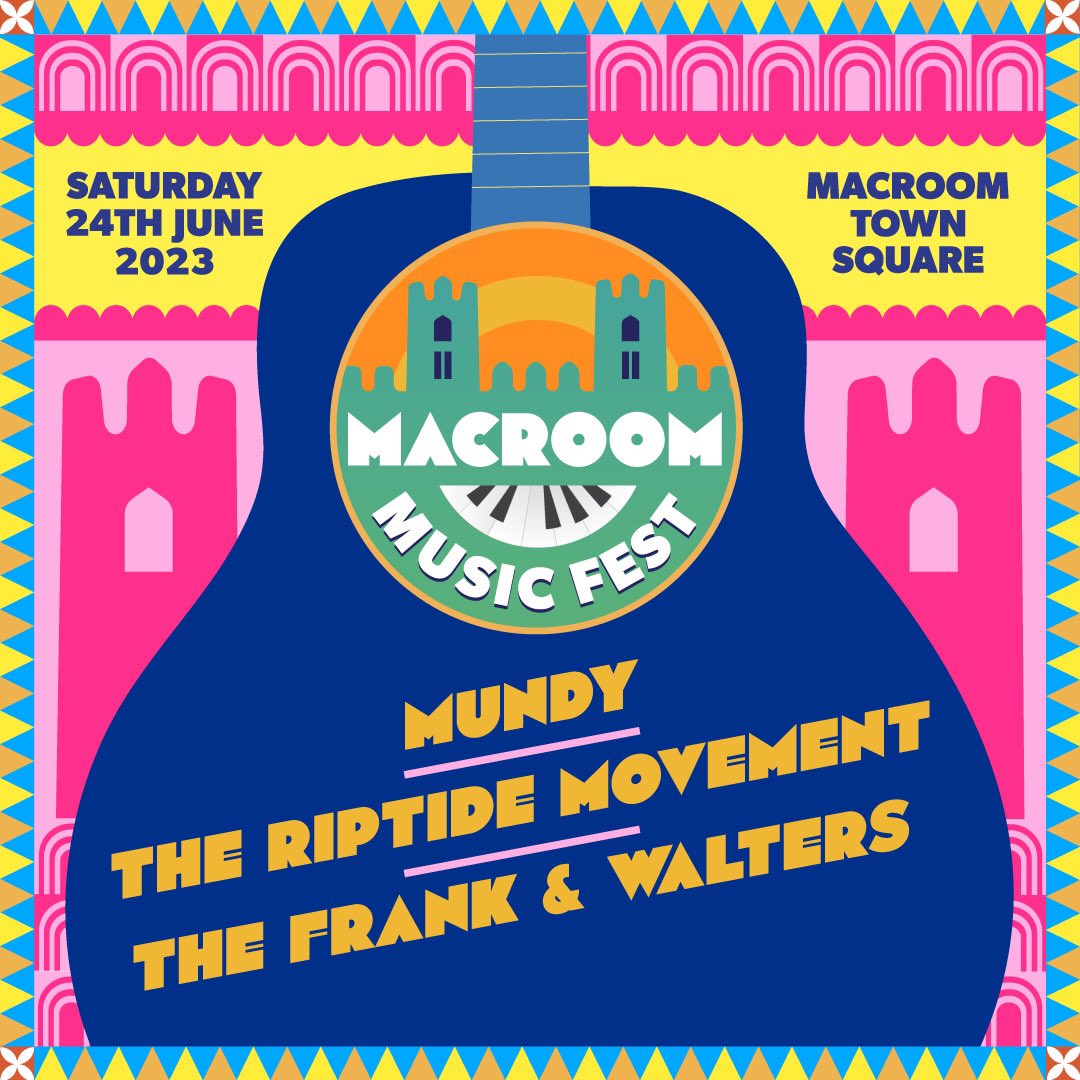 Delighted to reveal <a href="/riptidemovement/">The Riptide Movement</a> , <a href="/frankandws/">FrankandWalters</a> and <a href="/mundyirl/">Mundy</a> will be headlining <a href="/MacroomFest/">Macroom Music Fest</a> June 24th 💖

Tickets €34:50 plus booking fee available at macroommusicfest.ie
