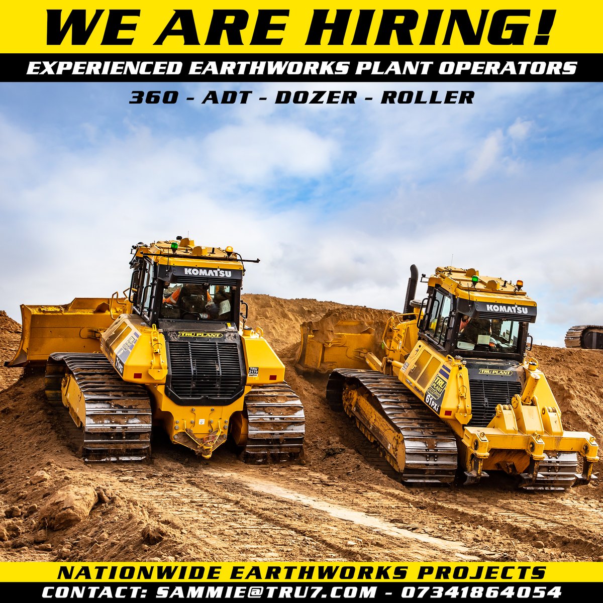 tru7group's tweet image. We are on the lookout for experienced plant operators to join our ever-expanding earthworks division!

It is essential that candidates are willing to travel and stay away from home for upcoming nationwide projects.

sammie@tru7.com | 07341864054
tru7.com