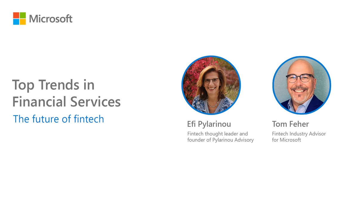 NewTechTwin: RT @efipm: 📌 I was delighted to discuss w/ Tom Feher @MSFT_Business about 
`Top trends in #finserv `

Watch 👉 aka.ms/AAk7edp
#FinServTopTrends #MSIndustryVoices #fintech 

@dinisguarda @Shi4Tech @cgledhill @AghiathChbib @chidam…