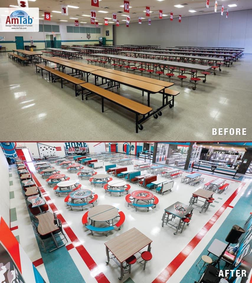 SchoolFoodRocks's tweet image. Improving the aesthetics of a school cafeteria is an essential step towards creating a healthy and positive learning environment for students. 

A well-designed cafeteria can have a significant impact on students&apos; moods, behavior, and academic performance. By creating a space…