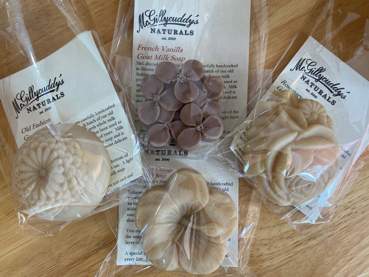 mcgillsoap's tweet photo. Just a few of our beautiful flower shaped Goat Milk Soaps.  All ready for spring!  #goatmilksoap #handmadesoap #naturalbathandbody https://t.co/EYROYOtrAe