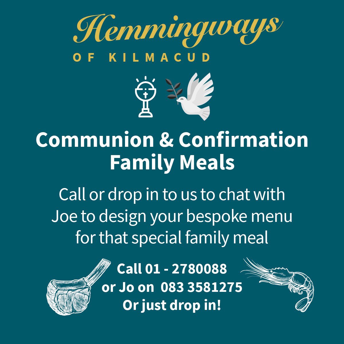 ScottsDublin's tweet photo. Looking for the perfect place to host a Communion or Confirmation this year? Look no further!
🎉Hemmingway’s caters for all events - christenings, communions, confirmations, birthdays, weddings, funerals - you name it! 
☎️ Call us today on 012780088.
#Kilmacud #stillorgan #dublin https://t.co/SVXXIL50SI