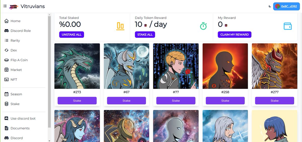 The day has come.  

Go on <a href="/VitruviansTools/">Vitruvians Tools</a> and stake your Leviathan NFTs for 30 days.  

Earn $VITRU.  
As promised. 

$ROSE #OasisNetwork #NFTs #NFTcommunity