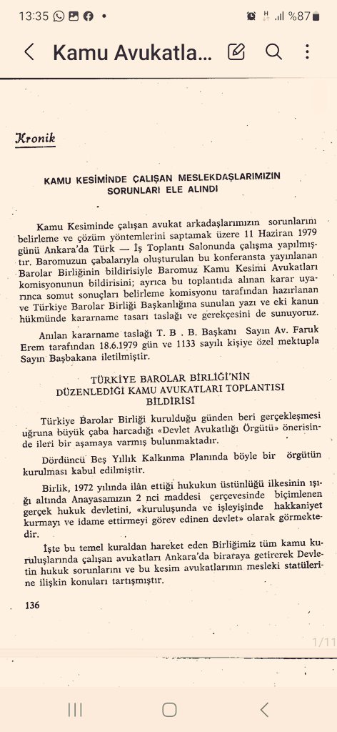 avmkaraoglann's tweet photo. Mesele KRONİK Yıl 1979..Ankara Barosu Başkanı Sabahattin Ardıçoğlu Kamu avukatlarinin özlük sorunlarının çözümu icin  bir KHK  taslağı hazırlıyor . TBB  Başkanı Sn. Avukat Faruk Erem  Başbakana iletiyor. Yil 2023... Ankara Barosu Başkani Sn.Av. Mustafa  Köroğlu  fikri takipte. https://t.co/e77iyDEjC0