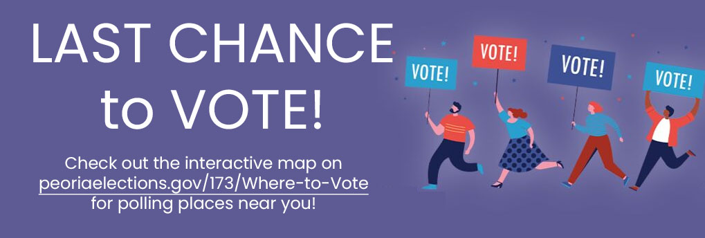peoriaelections's tweet photo. HAPPY (CONSOLIDATED GENERAL) ELECTION DAY! SEE YOU AT THE POLLS! https://t.co/QqMbNifwMN https://t.co/9l8rhx4Kvk