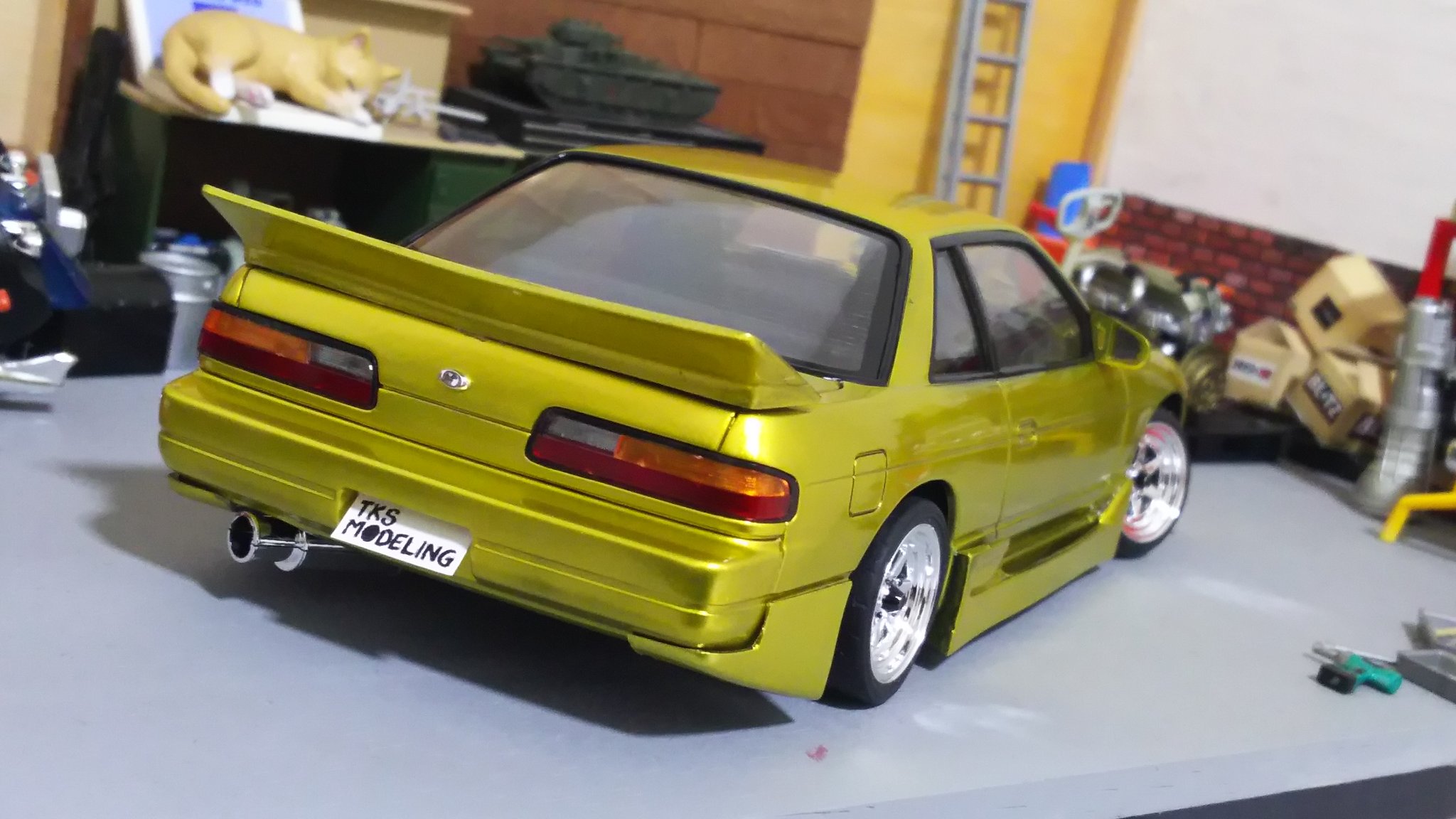 アオシマ ニッサン S13 シルビア Ver.rastyエアロ完成品 1/24 RASTY PS13 シルビア '91（ニッサン） - AOSHIMA SCALE
