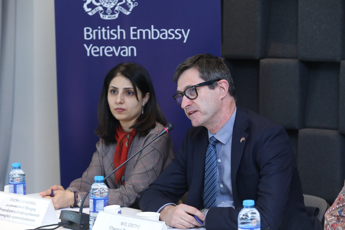 UKinArmenia's tweet image. Deputy Head of Mission Paul Morris attended the #UKCSSF UNICEF presentation on Protection of Children in Digital Environment: &quot;We welcome the commitment of Armenian stakeholders to address cyber threats and ensure safeguarding measure, especially for the most vulnerable.&quot;