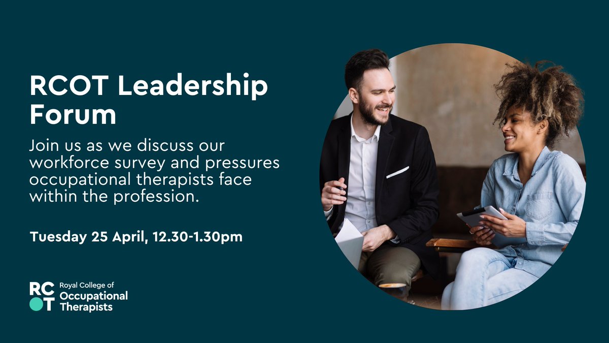 Join <a href="/RCOT__Karin/">Director- Practice & Innovation Karin</a> and <a href="/MohamedSuhailah/">Suhailah Mohamed</a> on Tuesday 25 April to discuss the findings from our workforce survey, the pressures OTs face, and how we can support you and future leaders ➡️ loom.ly/jU5G7CY

This event is open to senior leaders who are or have been OTs.