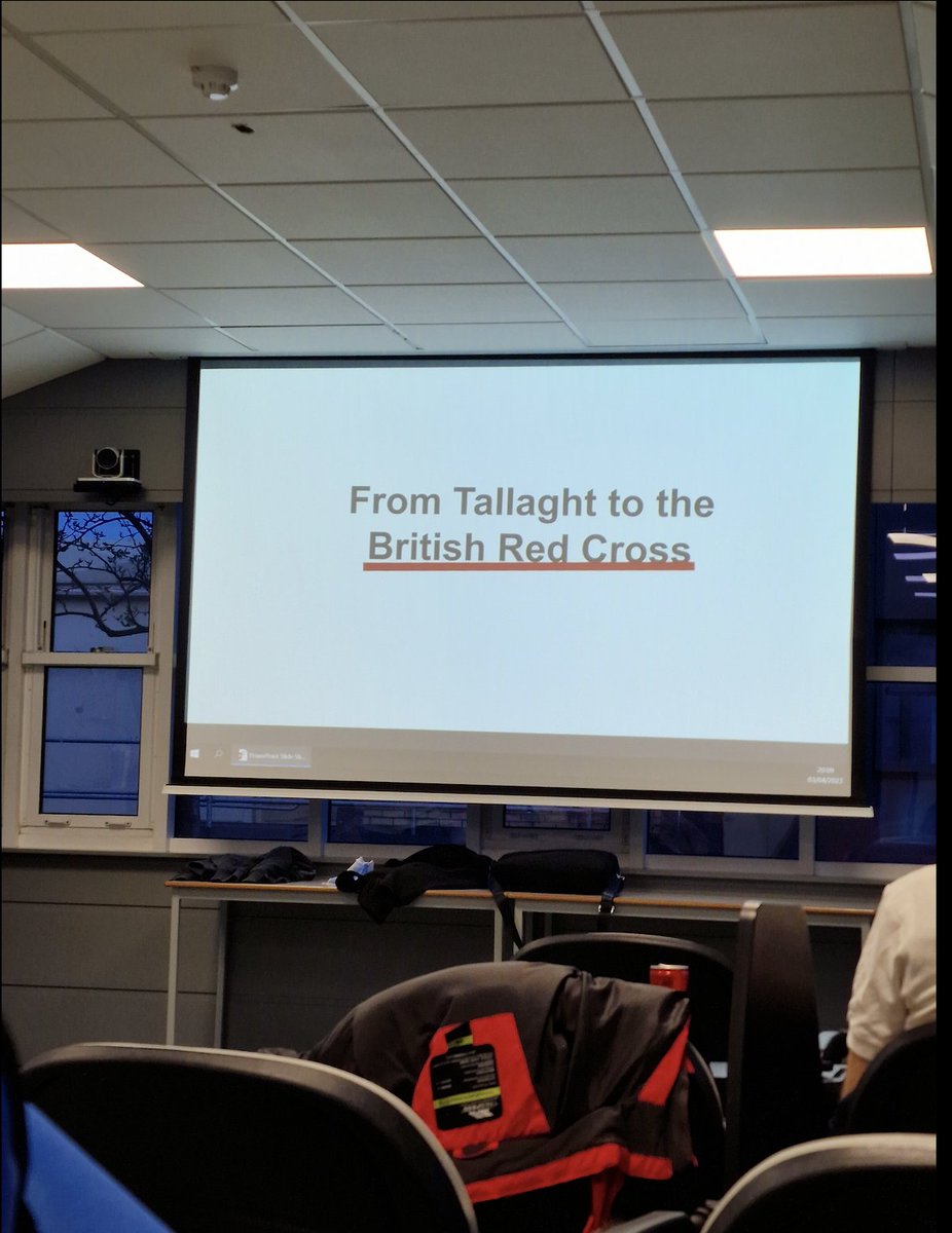 IRC_Tallaght's tweet photo. Yesterday, we had a special guest speaker from the @BritishRedCross. Brian Sharkey is originally from Tallaght and reached out to give a talk on all the fantastic work done by himself and our colleagues across the water. A massive thanks to Brian for giving us this talk! https://t.co/qIiR1IMK0a