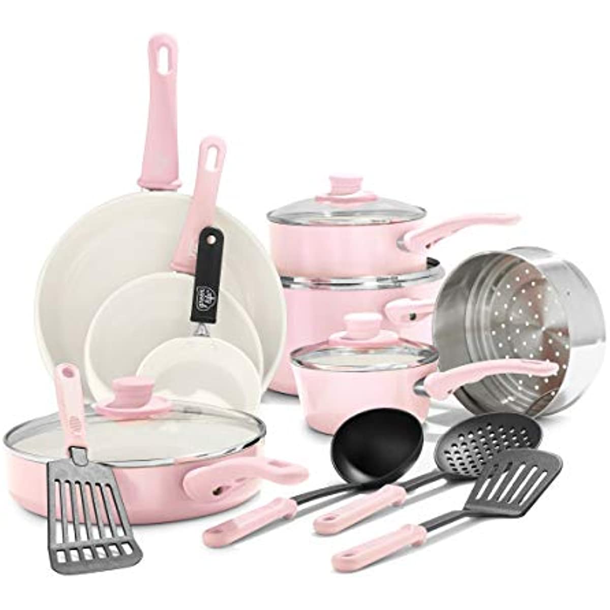 Inoavacom's tweet image. Inoava.com: #16piecescookwareset: #nonstickceramiccookware, #ceramiccookwareset: Soft Grip Healthy Ceramic Nonstick, 16 Piece Cookware Pots and Pans Set: inoava.com/product/soft-g…