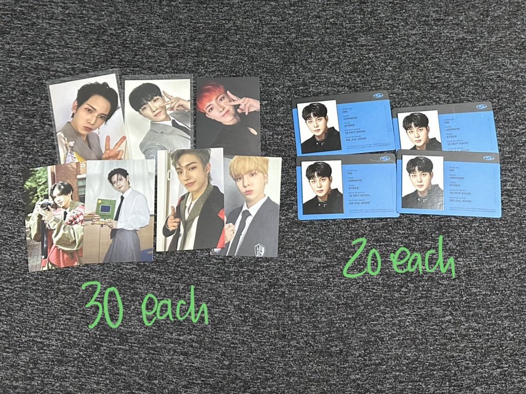 0809carts's tweet photo. wts lfb ph

ateez photocards

price on pic + pf

(( free pf if getting 3+ pcs ))

payo prio or 3 days reservation 

## ateez atz pc hongjoong yeosang yunho mingi jongho https://t.co/Tf1ANFyZo2