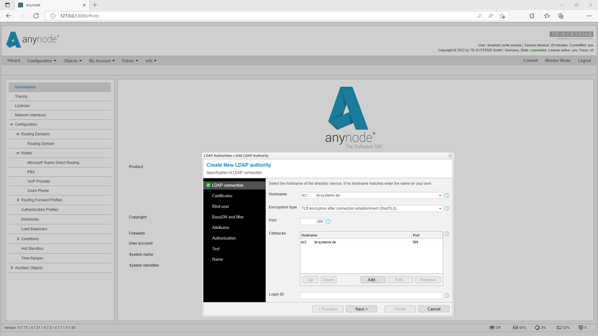 anynodeSBC's tweet photo. Benefit from the increased fail-safe access security of the @anynodeSBC with LDAP authority server fallbacks. Available in version 4.8. Get more details here: https://t.co/qt7cYNo9Os https://t.co/0cB9IEFu6F