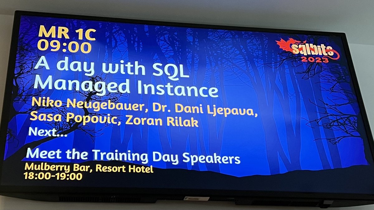 SasaPopovicMSFT's tweet image. A day with Azure SQL Managed Instance
workshop at #SQLBits2023
We've busted some myths,
answered a lot of questions,
and hopefully prepared the interested folks
for the upcoming migrations to #SQLMI.