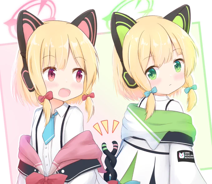 skebでモモイとミドリ描かせていただきました! リクエストありがとうございました  #ブルアカ #skeb