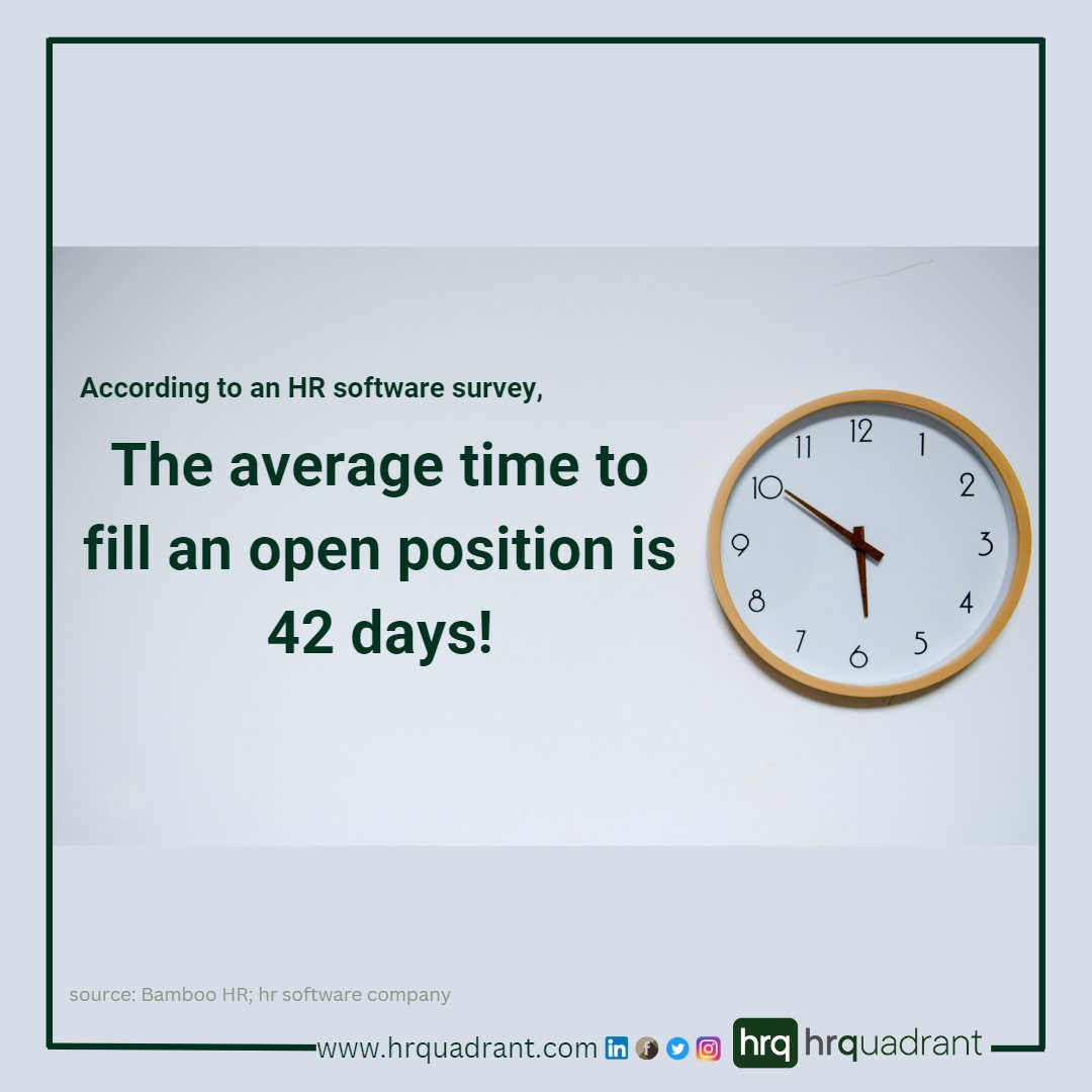 That's over a month of waiting for both parties involved! Let's work together to streamline the hiring process and get qualified candidates into their dream roles faster!

#timetohire #hiringprocess #jobsearch #rightfit #righttalent #hrq #hrquadrant #hr