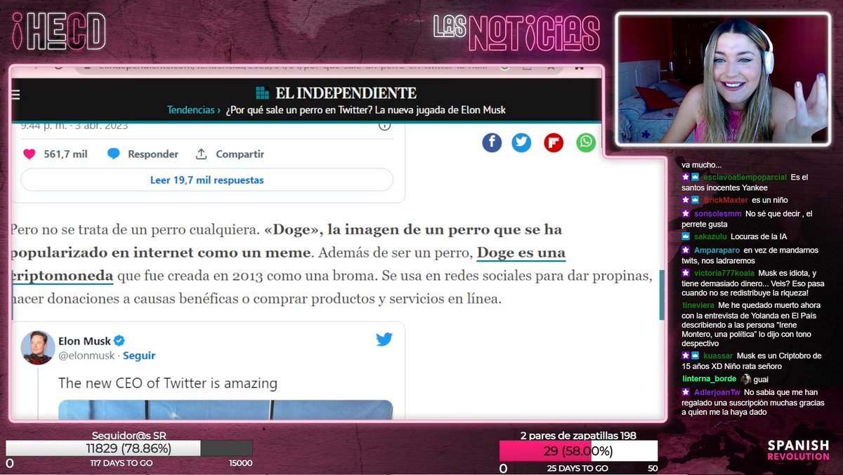 HECD_Programa's tweet image. En ❗️#HECD de @marinaLobL desde @Spanish_Revo twitch.tv/videos/1784353…

Comentando la noticia de @elindepcom 
¿Por qué sale un #PerroTwitter ? 
La nueva jugada de #ElonMusk 
elindependiente.com/tendencias/202…