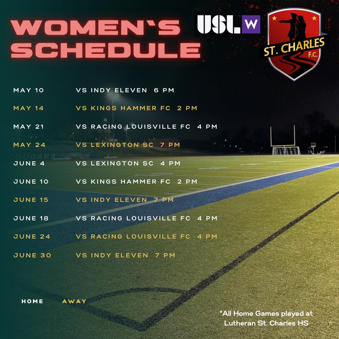 SaintCharlesFC_USL on Twitter "It's TIME!!! Schedule unveil for our