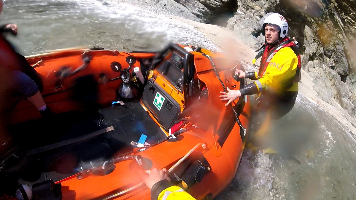 Fowey_RNLI's tweet photo. On April 3 our volunteer crew launched their D class lifeboat to rescue 3 people and a dog cut off by the tide. Always carry a means of calling for help and if you see someone in danger, call 999 &amp; ask for #coastguard. Full details https://t.co/lRw0i8SeI0
#fowey @RNLI  #lifeboats https://t.co/csROuheTZf