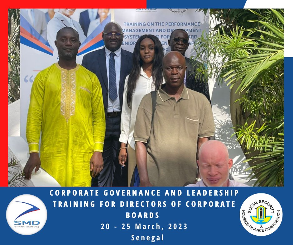 PolicySmd's tweet photo. SMD Policy Management Group (https://t.co/ewPCZVyOmV) conducted a training on Corporate Governance and Leadership for the Board of Directors of the Social Security &amp; Housing Finance Corporation (SSHFC), The Gambia. https://t.co/lsoJDdiXIQ