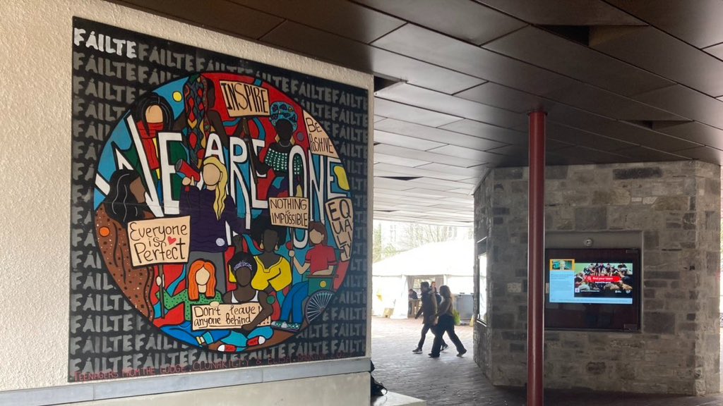 The Glucksman (@glucksman) on Twitter photo The gallery spaces may be closed but have you visited the beautiful new artwork on the <a href="/UCC_Hub/">theHub | anMol</a>?🎨
Sharing a message of inclusivity, the colourful artwork was created as part of a <a href="/FailteSocUcc/">UCC Fáilte Refugees Society</a> project 'All Together'. Learn more: glucksman.org/projects/all-t… The gallery spaces may be closed but have you visited the beautiful new artwork on the <a href="/UCC_Hub/">theHub | anMol</a>?🎨
Sharing a message of inclusivity, the colourful artwork was created as part of a <a href="/FailteSocUcc/">UCC Fáilte Refugees Society</a> project 'All Together'. Learn more: glucksman.org/projects/all-t…